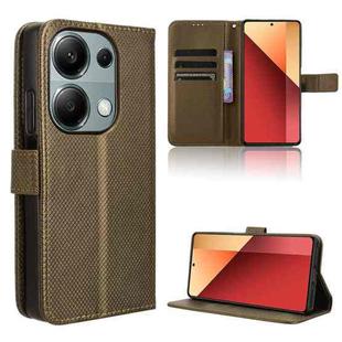 For Xiaomi Redmi Note 13 Pro 4G Global Diamond Texture Leather Phone Case(Brown)