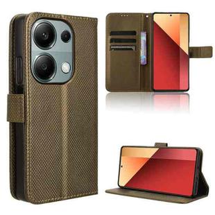 For Xiaomi Poco M6 Pro 4G Diamond Texture Leather Phone Case(Brown)