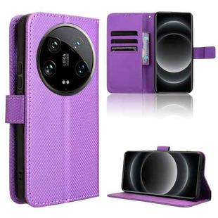 For Xiaomi 14 Ultra Diamond Texture Leather Phone Case(Purple)