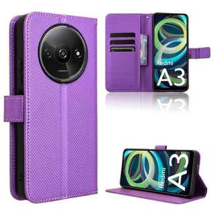 For Xiaomi Poco C61 / Redmi A3 Diamond Texture Leather Phone Case(Purple)