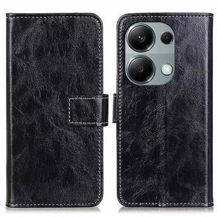 For Xiaomi Redmi Note 13 4G Retro Crazy Horse Texture Leather Phone Case(Black)