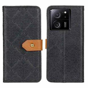 For Xiaomi 13T 5G / Redmi K60 Ultra 5G European Floral Embossed Leather Phone Case(Black)