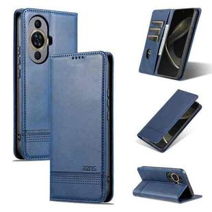 For Huawei Nova 11 Pro AZNS Magnetic Calf Texture Flip Leather Phone Case(Dark Blue)