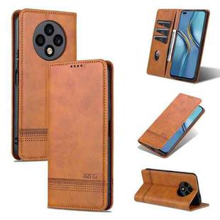 For Huawei Enjoy 60 Pro AZNS Magnetic Calf Texture Flip Leather Phone Case(Light Brown)