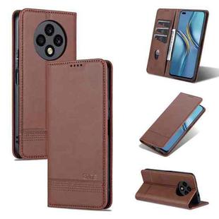 For Huawei Enjoy 60 Pro AZNS Magnetic Calf Texture Flip Leather Phone Case(Dark Brown)