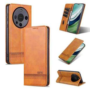 For Huawei Mate 60 Pro AZNS Magnetic Calf Texture Flip Leather Phone Case(Light Brown)