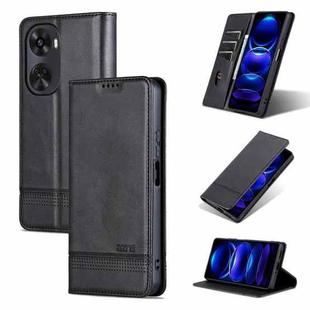 For Huawei nova 11 SE AZNS Magnetic Calf Texture Flip Leather Phone Case(Black)
