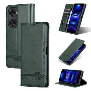 For Huawei nova 11 SE AZNS Magnetic Calf Texture Flip Leather Phone Case(Dark Green)
