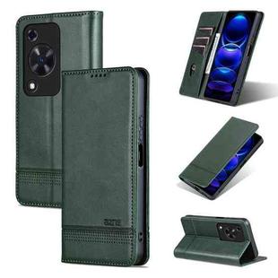 For Huawei Enjoy 70 AZNS Magnetic Calf Texture Flip Leather Phone Case(Dark Green)