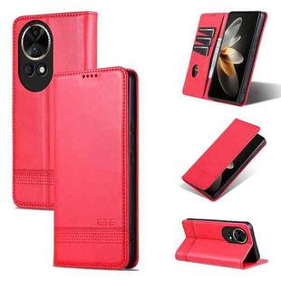 For Huawei nova 12 AZNS Magnetic Calf Texture Flip Leather Phone Case(Red)