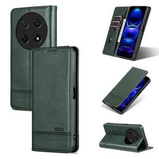 For Huawei Enjoy 70 Pro/nova 12i AZNS Magnetic Calf Texture Flip Leather Phone Case(Dark Green)