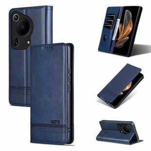 For Huawei Pura 70 Ultra AZNS Magnetic Calf Texture Flip Leather Phone Case(Dark Blue)