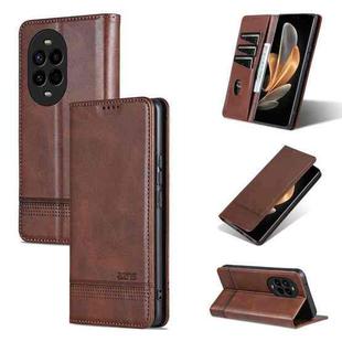 For Huawei nova 13 Pro AZNS Magnetic Calf Texture Flip Leather Phone Case(Dark Brown)