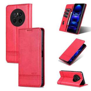 For Huawei Mate 70 AZNS Magnetic Calf Texture Flip Leather Phone Case(Red)