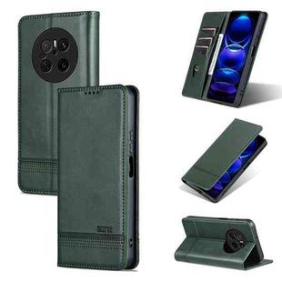 For Huawei Mate 70 AZNS Magnetic Calf Texture Flip Leather Phone Case(Dark Green)