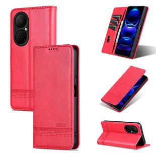 For Huawei Enjoy 80 AZNS Magnetic Calf Texture Flip Leather Phone Case(Red)