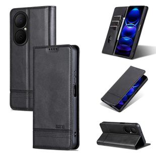 For Huawei Enjoy 80 AZNS Magnetic Calf Texture Flip Leather Phone Case(Black)