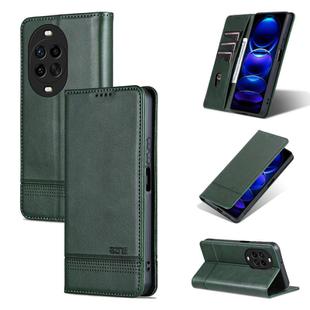 For Huawei Nova 14 Pro AZNS Magnetic Calf Texture Flip Leather Phone Case(Dark Green)