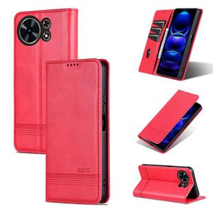 For Huawei Maimang 40 5G AZNS Magnetic Calf Texture Flip Leather Phone Case(Red)
