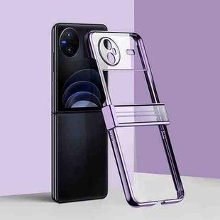For vivo X Flip Electroplated Three-piece Set Phone Case(Purple)