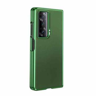 For Honor Magic Vs Electroplating Plain Leather Folding Phone Case(Army Green)