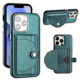 For iPhone 13 Pro Shockproof Leather Phone Case with Card Holder(Green)
