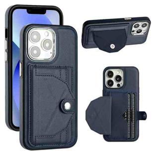 For iPhone 13 Pro Shockproof Leather Phone Case with Card Holder(Blue)