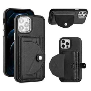 For iPhone 12 / 12 Pro Shockproof Leather Phone Case with Card Holder(Black)