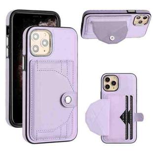 For iPhone 11 Pro Shockproof Leather Phone Case with Card Holder(Purple)