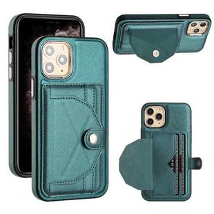For iPhone 11 Pro Shockproof Leather Phone Case with Card Holder(Green)