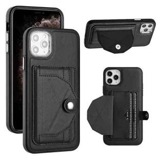 For iPhone 11 Pro Max Shockproof Leather Phone Case with Card Holder(Black)