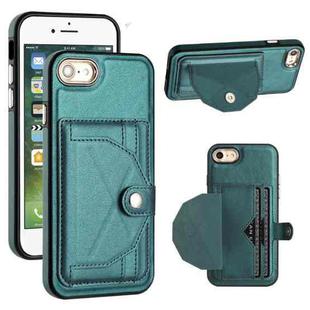 For iPhone SE 2022/SE 2020/6/7/8 Shockproof Leather Phone Case with Card Holder(Green)