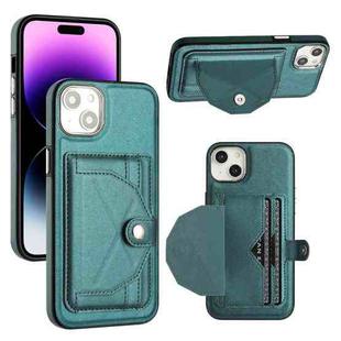 For iPhone 15 Plus Shockproof Leather Phone Case with Card Holder(Green)