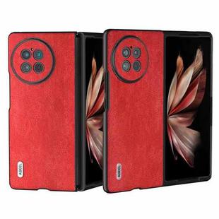 For vivo X Fold2 ABEEL Retro Litchi Texture PU Phone Case(Red)