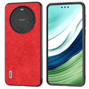 For Huawei Mate 60 Pro ABEEL Retro Litchi Texture PU Phone Case(Red)