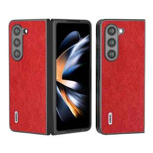 For Samsung Galaxy Z Fold5 ABEEL Retro Litchi Texture PU Phone Case(Red)
