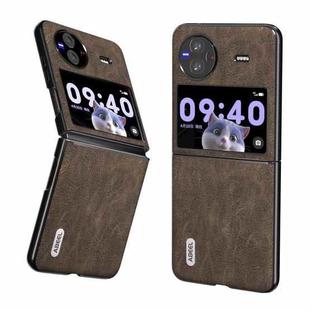For vivo X Flip ABEEL Dream Litchi Texture PU Phone Case(Khaki)