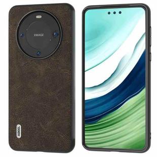 For Huawei Mate 60 Pro ABEEL Dream Litchi Texture PU Phone Case(Khaki)