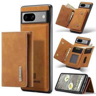 For Google Pixel 7A DG.MING M1 Series 3-Fold Multi Card Wallet + Magnetic Phone Case(Brown)