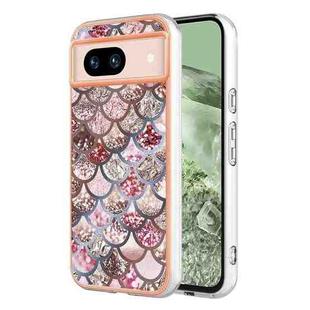 For Google Pixel 8a Electroplating IMD TPU Phone Case(Pink Scales)