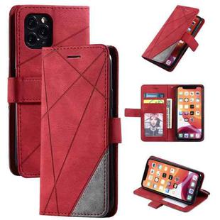 For iPhone 11 Pro Skin Feel Splicing Horizontal Flip Leather Case with Holder & Card Slots & Wallet & Photo Frame(Red)