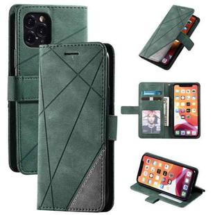 For iPhone 11 Pro Skin Feel Splicing Horizontal Flip Leather Case with Holder & Card Slots & Wallet & Photo Frame(Green)