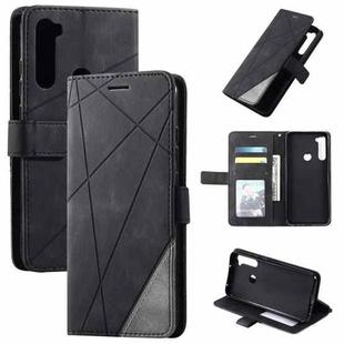For Xiaomi Redmi Note 8 Skin Feel Splicing Horizontal Flip Leather Case with Holder & Card Slots & Wallet & Photo Frame(Black)