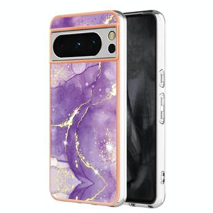 For Google Pixel 8 Pro Electroplating Marble Dual-side IMD Phone Case(Purple 002)