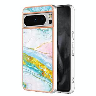 For Google Pixel 8 Pro Electroplating Marble Dual-side IMD Phone Case(Green 004)
