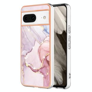 For Google Pixel 8 Electroplating Marble Dual-side IMD Phone Case(Rose Gold 005)