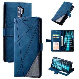 For Xiaomi Redmi Note 8 Pro Skin Feel Splicing Horizontal Flip Leather Case with Holder & Card Slots & Wallet & Photo Frame(Blue)