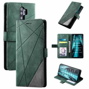 For Xiaomi Redmi Note 8 Pro Skin Feel Splicing Horizontal Flip Leather Case with Holder & Card Slots & Wallet & Photo Frame(Green)