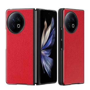 For vivo X Fold2 Litchi Texture All Inclusive Shockproof Protective Phone Case(Red)