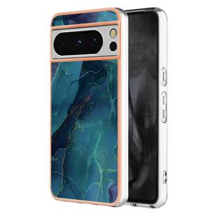 For Google Pixel 8 Pro Electroplating Marble Dual-side IMD Phone Case(Green 017)
